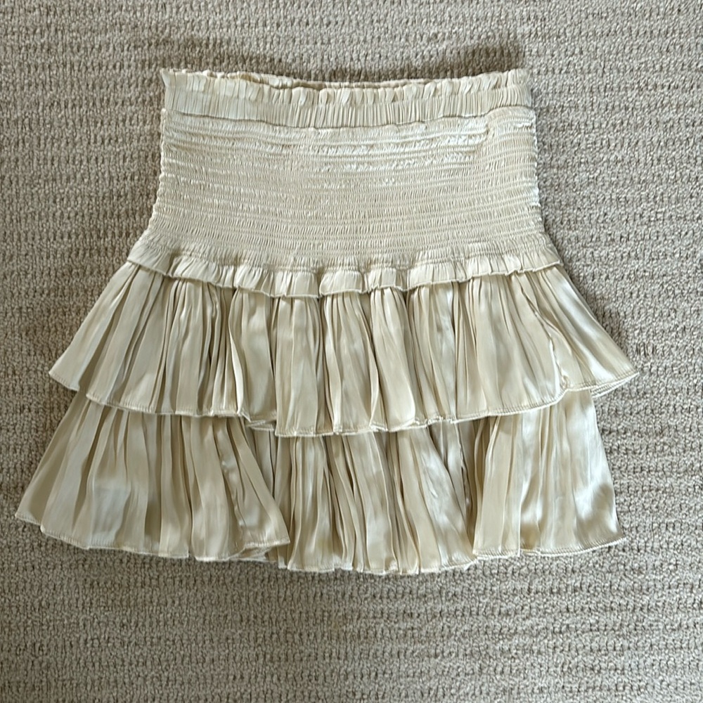 Pleated layered mini skirt